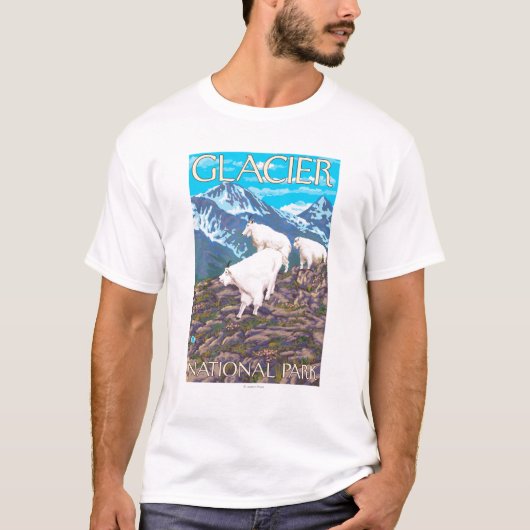 Gebirgsziegen-Szene - Glacier Nationalpark, T-Shirt (Vorderseite)