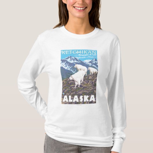 Gebirgsziegen-Szene - Ketchikan, Alaska T-Shirt (Vorderseite)