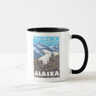 Gebirgsziegen-Szene - Sitka, Alaska Tasse