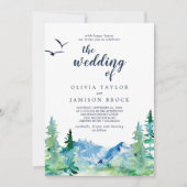 Gebirgsziel am Felsen, Hochzeit von Einladung (Vorderseite)