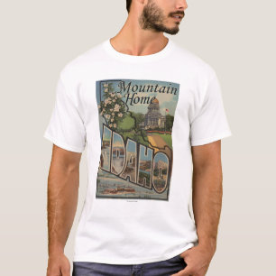GebirgsZuhause, Idaho - große Buchstabe-Szenen T-Shirt