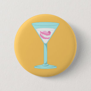 Gebiss-falsche Zähne Martini Button