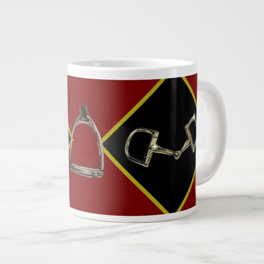 Gebiss & Steigbügel Jumbo-Tasse (Vorderseite Rechts)