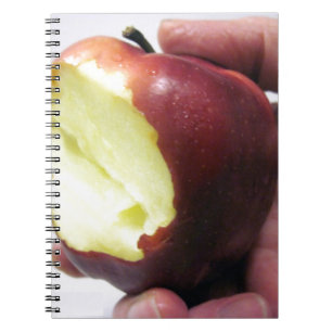 Gebissener roter Apfel Notizblock