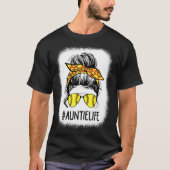 geblasene Softball Auntie Life Messy Bun Mother's T-Shirt (Vorderseite)