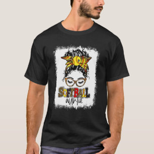 geblasene Softball Auntie Messy Bun Game Day Mutte T-Shirt
