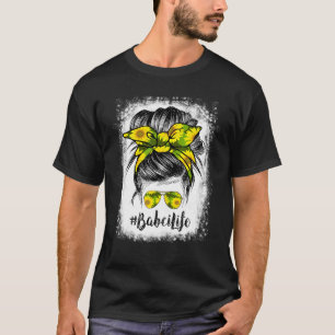 gebleicht Babci Life Messy Bun Haare Sonnenblumen T-Shirt