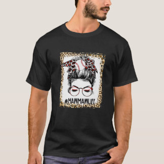 Gebleicht Baseball Mawmaw Messy Bun Game Day Mutte T-Shirt