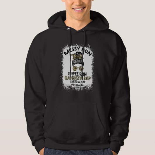 Gebleicht Buschcoffee Run Gangsta Rap Mama Leben H Hoodie (Vorderseite)