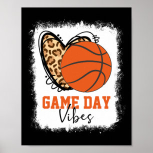 Gebleicht Bysketbyll Game Day Vibes Bysketbyll Mam Poster