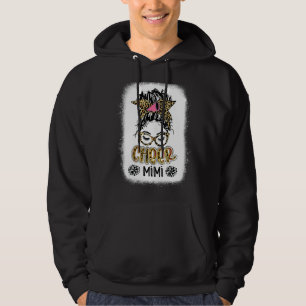 gebleicht Cheer Mimi Leopard Print Messy Bun Cheer Hoodie