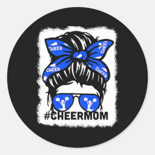 Gebleicht Cheer Mutter Mama Eltern Cheerleading Mo Runder Aufkleber