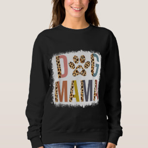 gebleicht Dog Mama Leopard & Boho Mama Life Mütter Sweatshirt