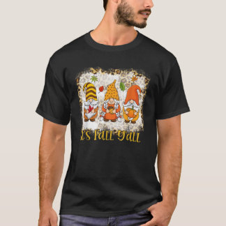 gebleicht Es ist Herbst Y alles Gnome Pumpkin Herb T-Shirt