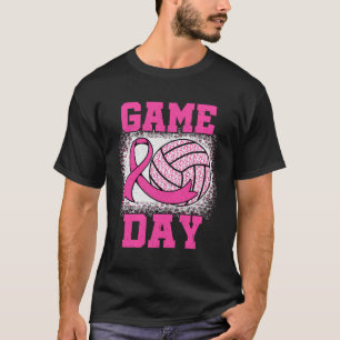 Gebleicht Game Day Brustkrebs Bewusstsein Pink Vol T-Shirt