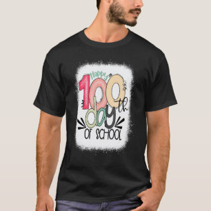 Gebleicht Glücklicher 100. Schultag Lehrer 100 Tag T-Shirt