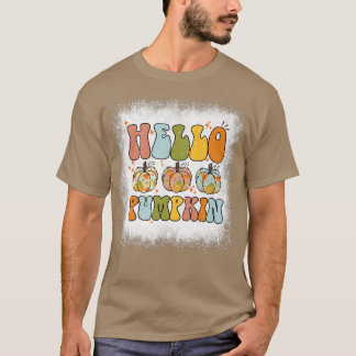 gebleicht Hallo Pumpkin Autumn Leaves Pumpkin Seas T-Shirt