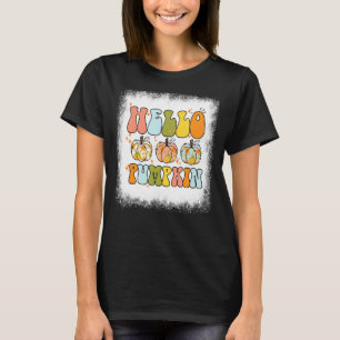 gebleicht Hallo Pumpkin Autumn Leaves Pumpkin Seas T-Shirt