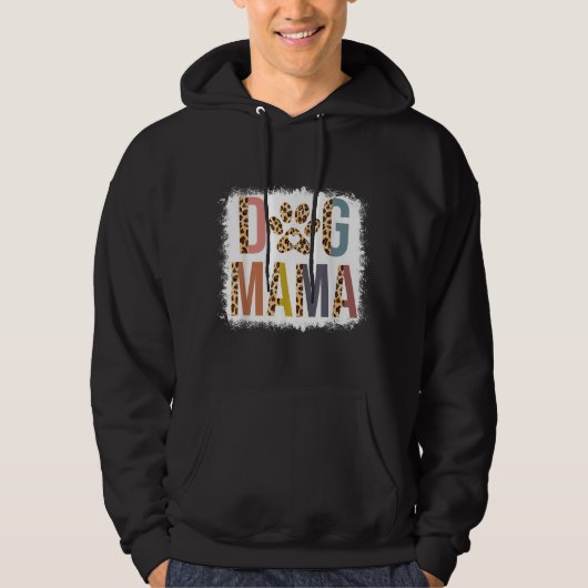 gebleicht Hund Mama Leopard und Mama Boho Mutter Hoodie (Vorderseite)