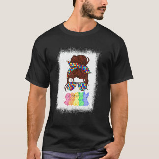 Gebleicht Lesbische Stolz Katze Lgbt Schwule Flagg T-Shirt