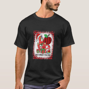 Gebleicht Liebe 1. Klasse Lehrer Weihnachtsmann T-Shirt