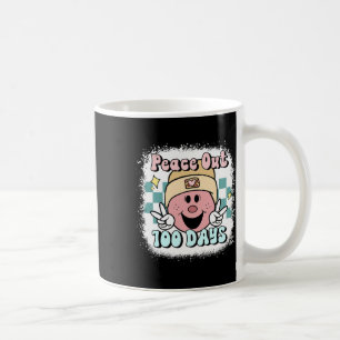 Gebleicht Peace Out 100 Tage Schullächeln Gesicht  Kaffeetasse