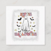 gebleicht Retro Hippie Halloween Ghost Boo Spooky Quadratische Visitenkarte (Vorderseite)