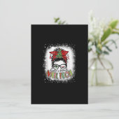 Gebleicht Santa's Lieblings Nail Tech Messy Bun Ch Einladung (Stehend Vorderseite)