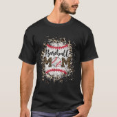 gebleicht Softball Baseball Mama Leopard T-Shirt M (Vorderseite)