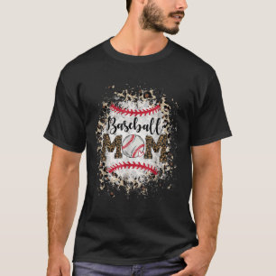 gebleicht Softball Baseball Mama Leopard T-Shirt M