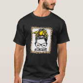 gebleicht Softball Coach Messy Bun Game Day Mütter T-Shirt (Vorderseite)