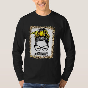 gebleicht Softball Granny Messy Bun Game Day Mutte T-Shirt