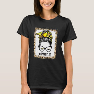gebleicht Softball Granny Messy Bun Game Day Mutte T-Shirt