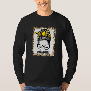 gebleicht Softball Granny Messy Bun Game Day Mutte T-Shirt