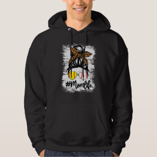 gebleicht Softball Mama Leben mit Leopard und Mess Hoodie
