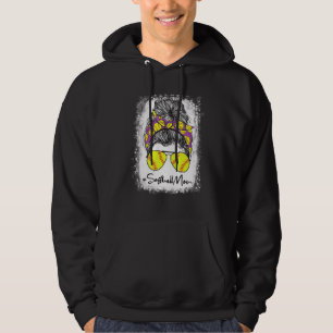 gebleicht Softball Mama Leben mit Leopard und Mess Hoodie