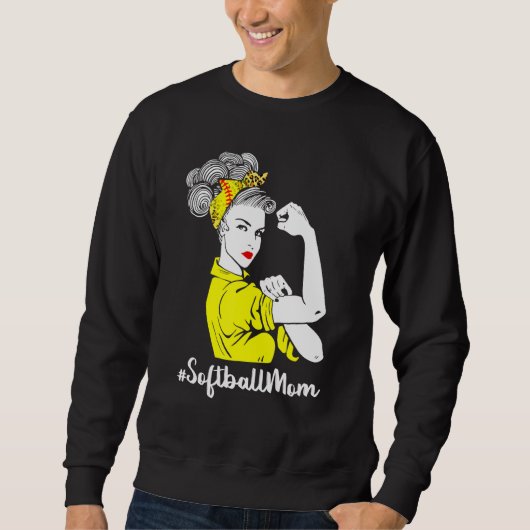 gebleicht Softball Mama Leben mit Leopard und Mess Sweatshirt (Vorderseite)