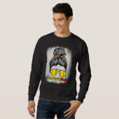 gebleicht Softball Mama Leben mit Leopard und Mess Sweatshirt (Vorne ganz)