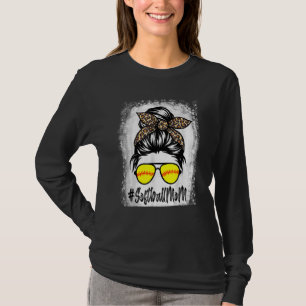 gebleicht Softball Mama Leben mit Leopard und Mess T-Shirt