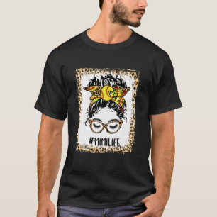 gebleicht Softball Mimi Messy Bun Game Day Mütter T-Shirt