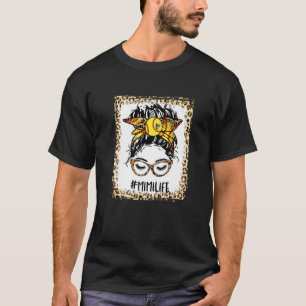 gebleicht Softball Mimi Messy Bun Game Day Mütter T-Shirt