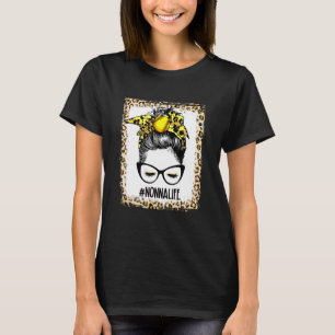 gebleicht Softball Nonna Messy Bun Game Day Mütter T-Shirt