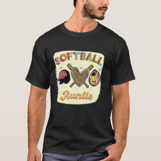 gebleicht Softball Tante Leopard Herztante Mutter T-Shirt