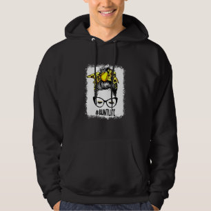 gebleicht Softball Tante Messy Bun Game Day Mütter Hoodie
