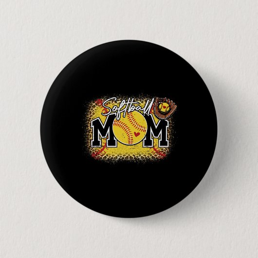 Gebleicht Softll Mama Leopard Softll Liebhaber Mut Button (Vorderseite)