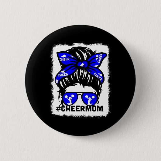 Gebleichte Cheer-Mutter Mama Eltern Cheerleading-M Button (Vorderseite)