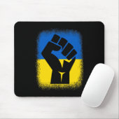 Gebleichte Hemden Faust Flagge Ich stehe mit Ukrai Mousepad (Mit Mouse)