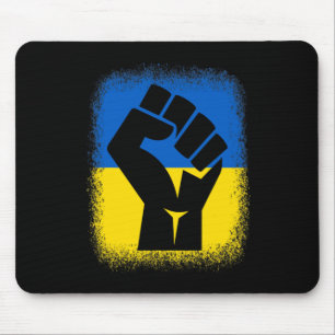 Gebleichte Hemden Faust Flagge Ich stehe mit Ukrai Mousepad