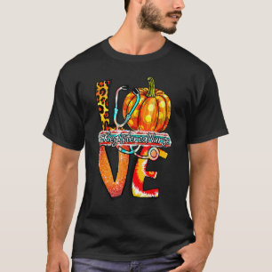 Gebleichte Krankenpfleger Leben Liebe Kürbis Ernte T-Shirt