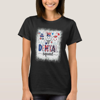 Gebleichtes Dental-Team 4. Juli Patriotisch Amerik T-Shirt